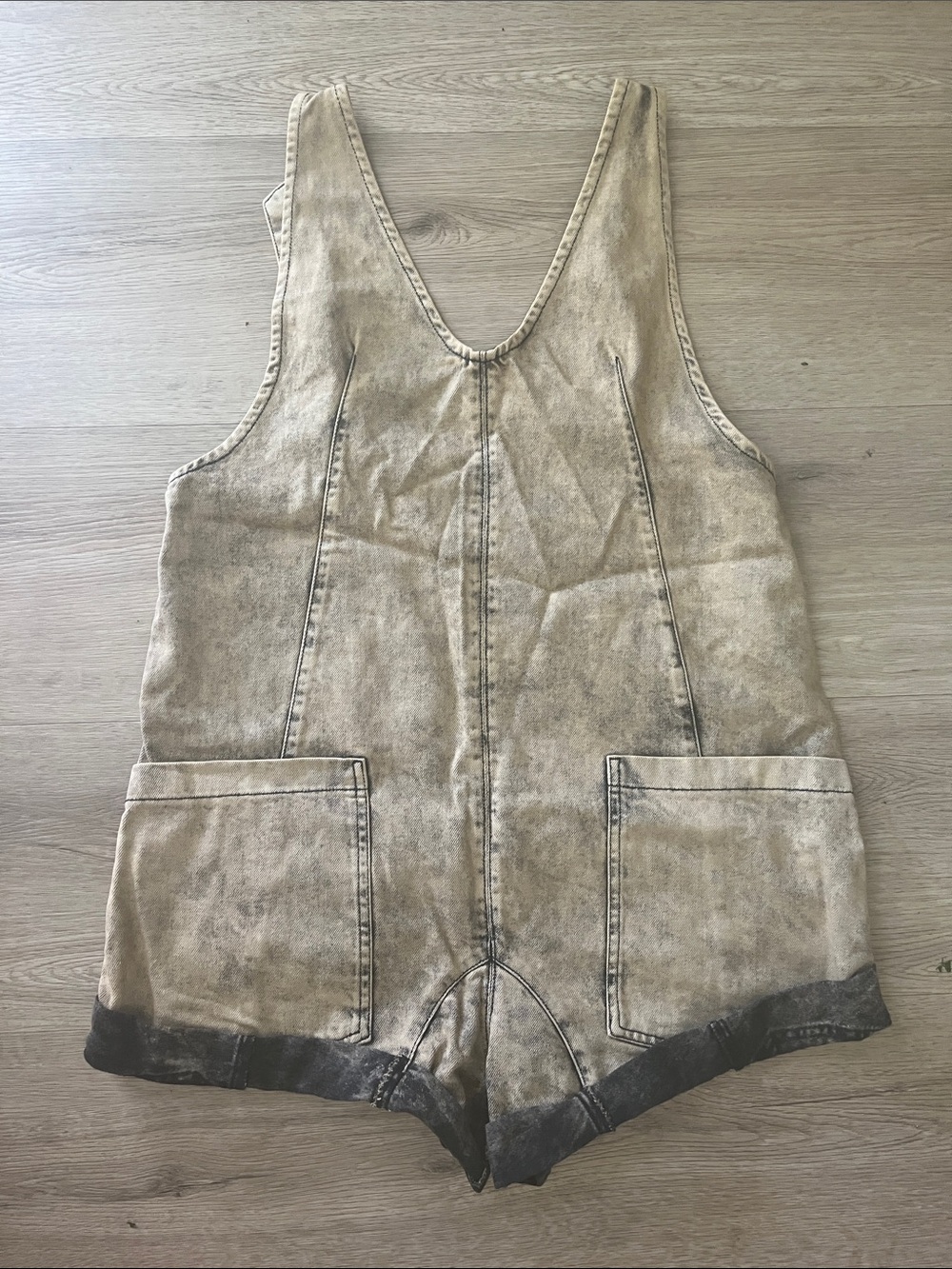 We The Free overalls in Acid Washed Beige with Dark Hem - Picture 1 of 3